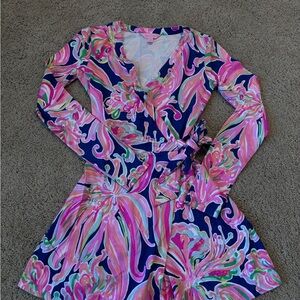 Lilly Pulitzer Pink, Navy & Green Floral Top